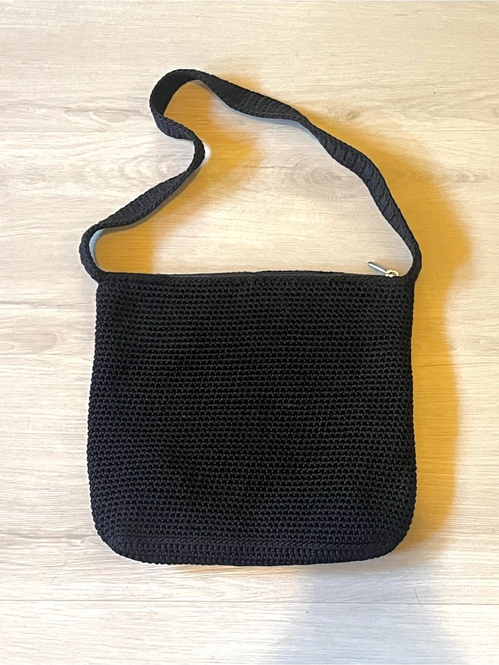 The SAK Original Black Crochet 90s Boho Shoulder Bag 12x11